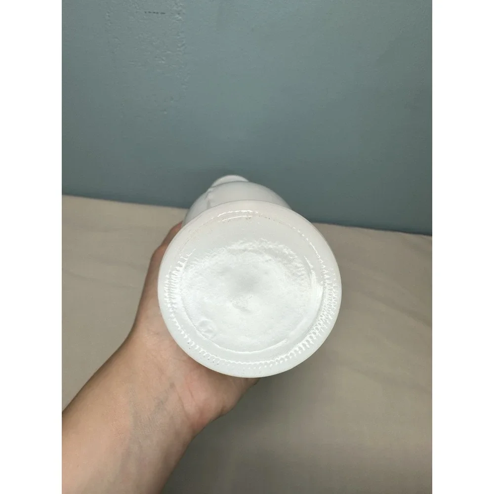 Vintage 1950's Bead and Stitch White Milk Glass Bud Vase 10.5